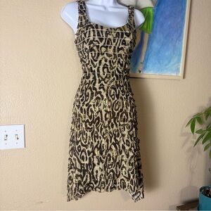 Joseph Ribkoff Animal Print  Neck tiered shimmer bodycon Dress Size 8 (UK 10)